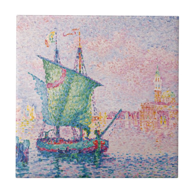 Paul Signac - Venedig, Det rosa molnet Kakelplatta (Framsidan)