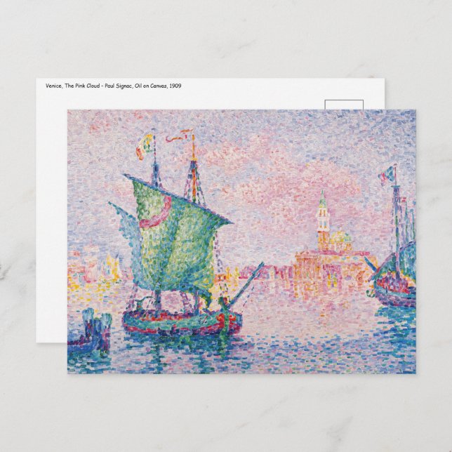 Paul Signac - Venedig, Det rosa molnet Vykort (Fram/baksida)