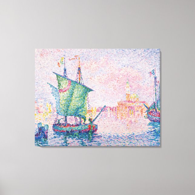 Paul Signac - Venedig, Rosa Cloud Canvastryck (Framsida)