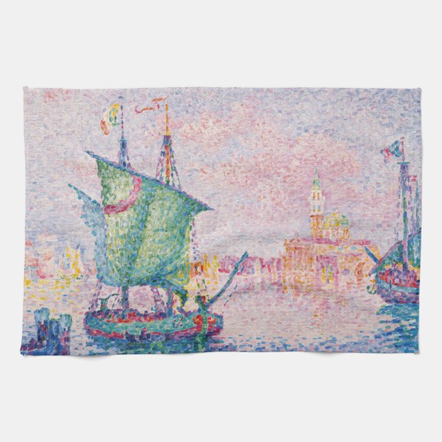 Paul Signac - Venedig, Rosa Cloud Kökshandduk (Horisontell)