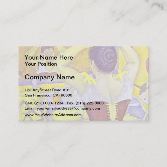 Paul Signac-Woman på sin toalett med korsetet Visitkort (Framsida)