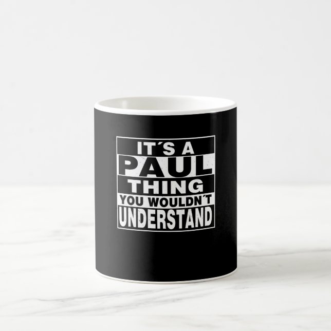 PAUL Surname Personlig Gift Kaffemugg (Center)
