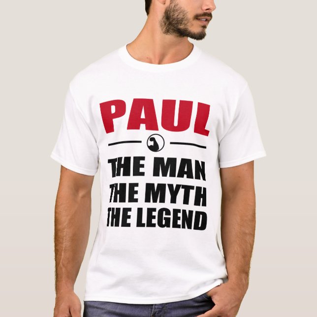 PAUL THE MAN THE MYTH THE LEGEND T SHIRT (Framsida)