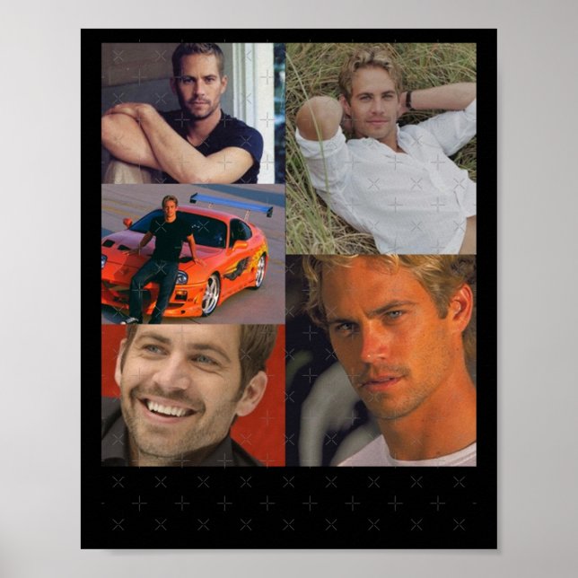 Paul Walker Collage Sticker Poster (Framsidan)