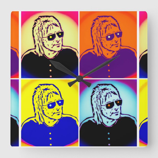 Paul Weller Clock, den föränderliga mannen Fyrkantig Klocka (Framsida)