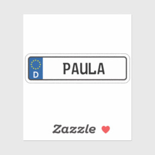 Paula German Car License Plate Klistermärken