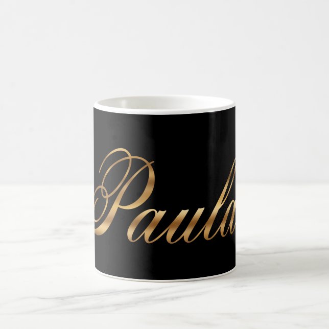 Paula gold Design Lettering Tasse Kaffeetasse Kaffemugg (Center)