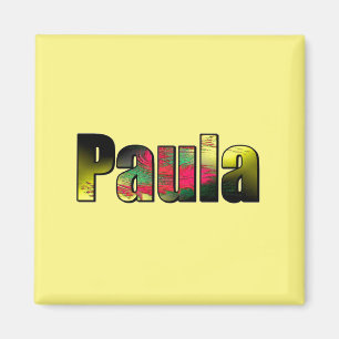 Paula Square Magnet i gul färg