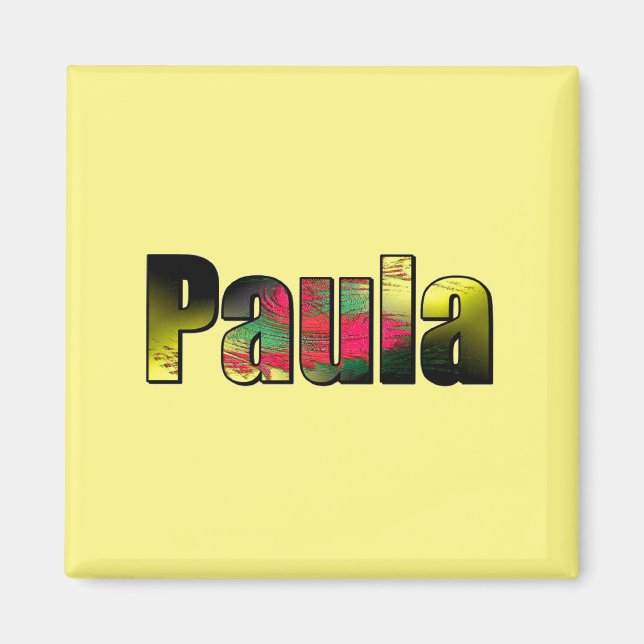 Paula Square Magnet i gult (Framsidan)