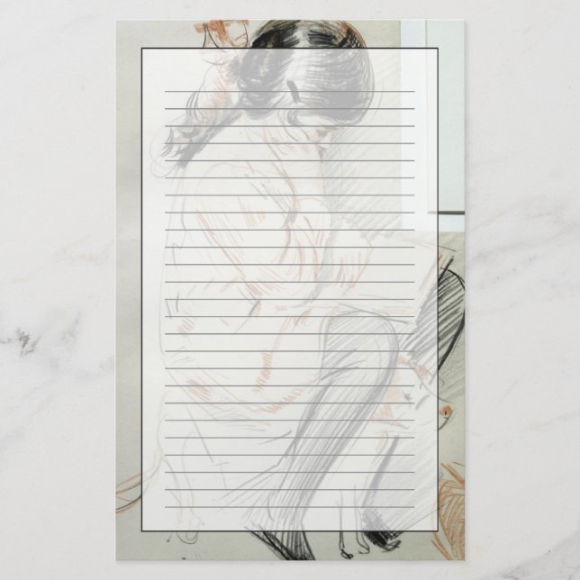 Paulette läs- sitta på henne leksakhund brevpapper (Framsida)