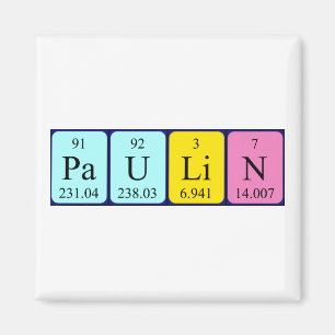 Paulin, periodisk magnet bord namn