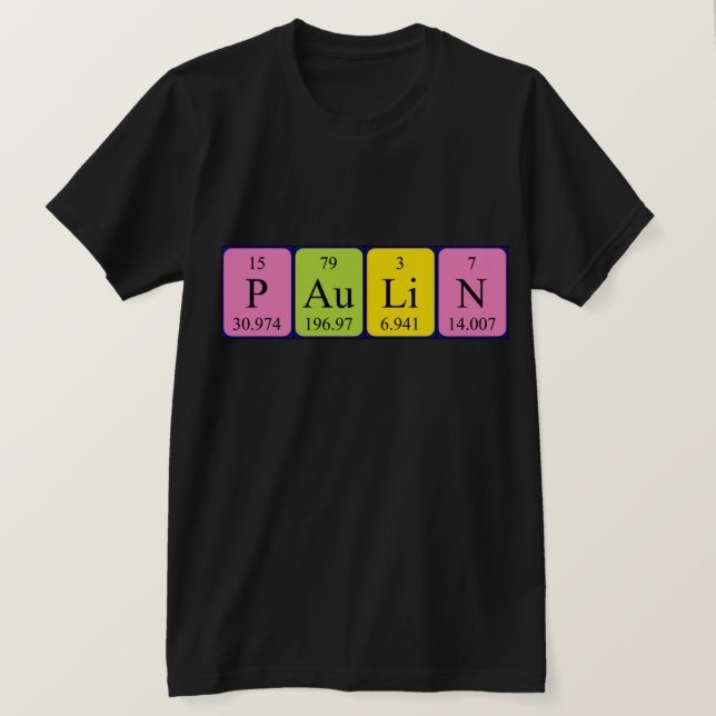 Paulin, periodisk skjorta bord namn tee shirt (Design framsida)