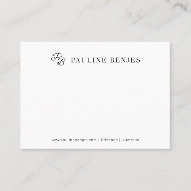 Pauline Benjes White Paket-inmatningskort Visitkort (Framsida)