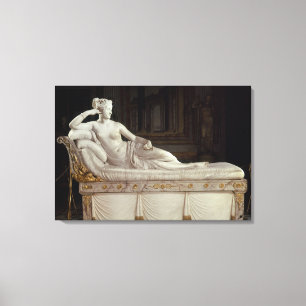 Pauline Bonaparte som triumfera Venus, c.1805-08 Canvastryck