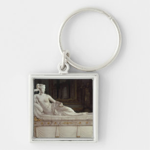 Pauline Bonaparte som triumfera Venus, c.1805-08 Fyrkantig Silverfärgad Nyckelring