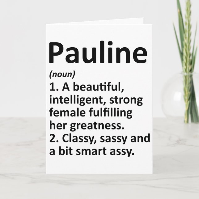 Pauline Definition Personligt Namn Rolig Jul Kort (Framsida)