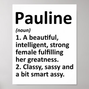 Pauline Definition Personligt Namn Rolig Jul Poster
