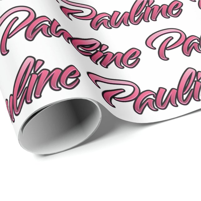 Pauline faded pink personalisiertes Geschenkpapier Presentpapper (Rullad Hörn)