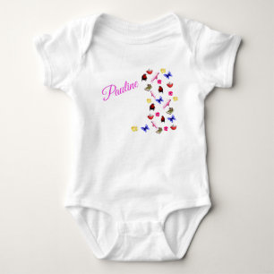 Pauline Namn Med Kaniner Papegojor, Baby Bodysuit T Shirt