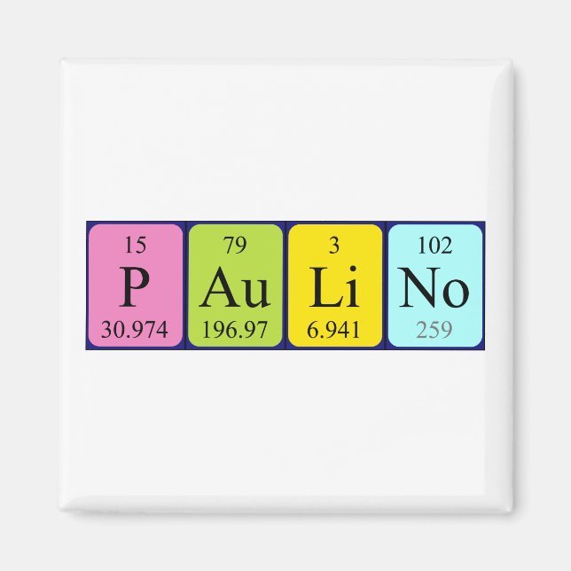 Paulino Periodiska bord namn magnet (Framsidan)