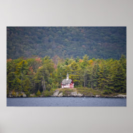 Paulistkyrkan vid Lake George, New York Poster