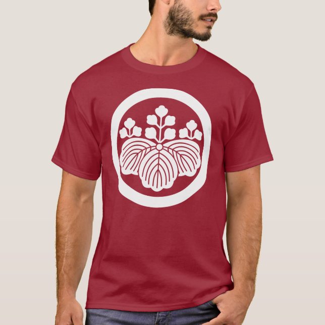 Paulownia med 5-3 blomningar i cirkel t shirt (Framsida)