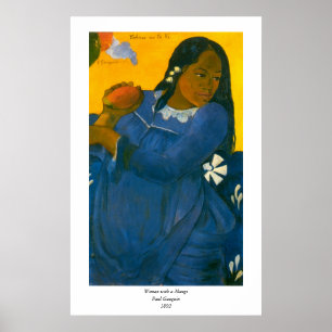 Pauls Gauguin kvinna med en mango (1892) Poster