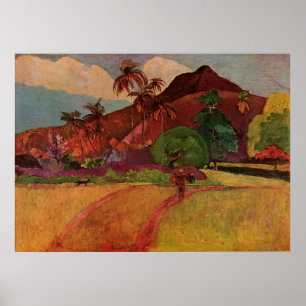 Pauls Gauguin Tahitian landskap (1893) Poster
