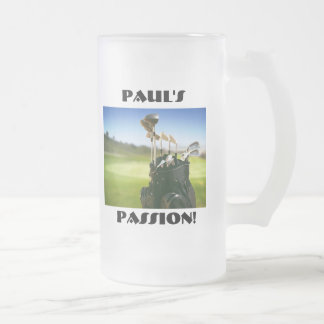 Pauls passion (Golf)! 16oz. Stein. Frostat Ölglas