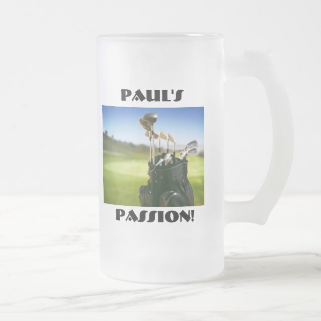 Pauls passion (Golf)!  16oz. Stein. Frostat Ölglas (Höger)