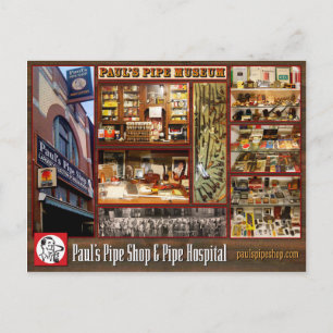 Paul's Pipe Museum Postcard Vykort