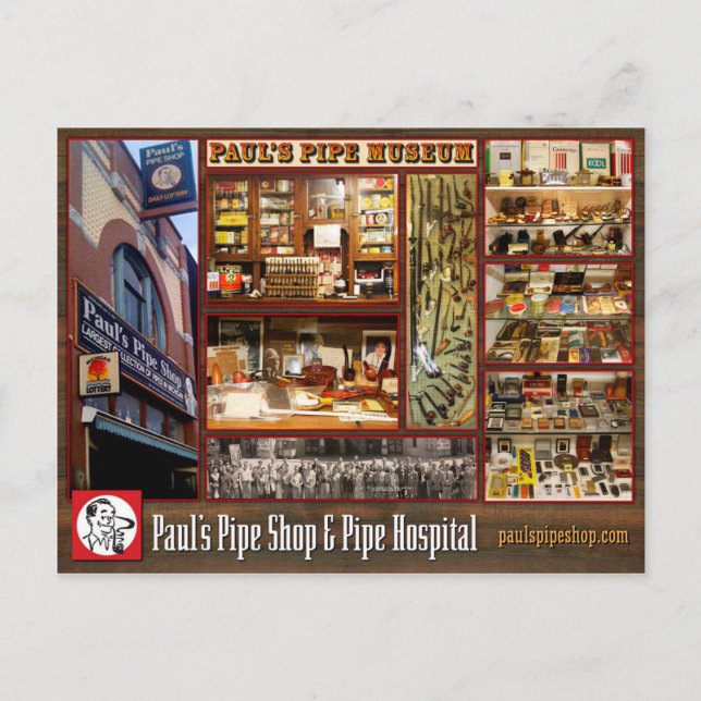 Paul's Pipe Museum Postcard Vykort (Framsida)