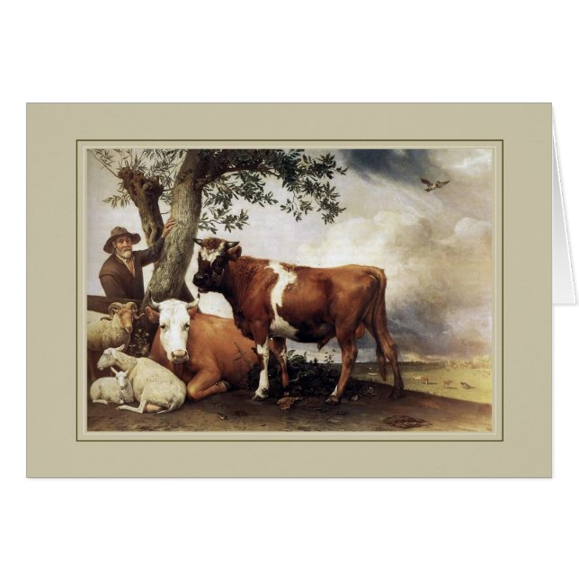 Paulus potter, 'unga Bull Hälsningskort (Framsidan Horizontal)