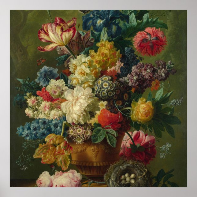 Paulus Theodorus Van Brussel - Blommor i A Vas Poster (Framsidan)