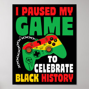 Paus för Black History Month Pojkar Barn Gamer Vid Poster