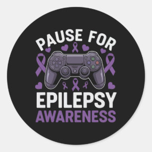 Paus för Epilepsimedvetenhet Gamer-förespråkande M Runt Klistermärke