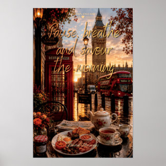 Pausa Andas Och Njut Av Morgonen London Café Poster