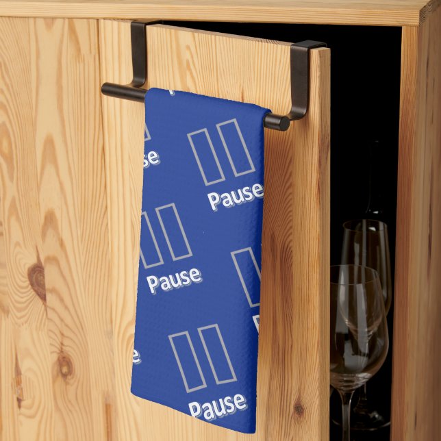 Pausa Blue Kitchen Hand Towel Kökshandduk (Thirds Fold)