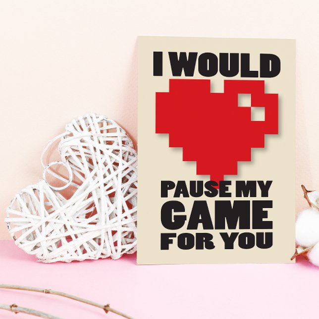 Pausa mitt spelspelspelarnerdy-Valentines-kort Helg Vykort (No need to reboot your love life as we have the ultimate Valentines day card just perfect for gamers)