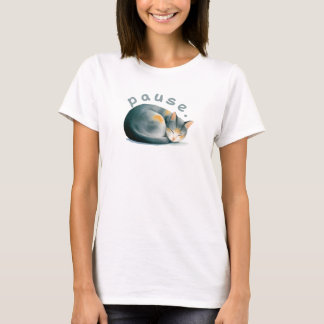 Pausa. Sovande kattdesign T Shirt