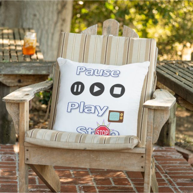 Pausa uppspelning i dekorativ kudde - stopp (Stol)