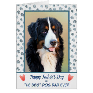 Pausa utskriften av Pappa-fotomall Fars dag i Hund Hälsningskort
