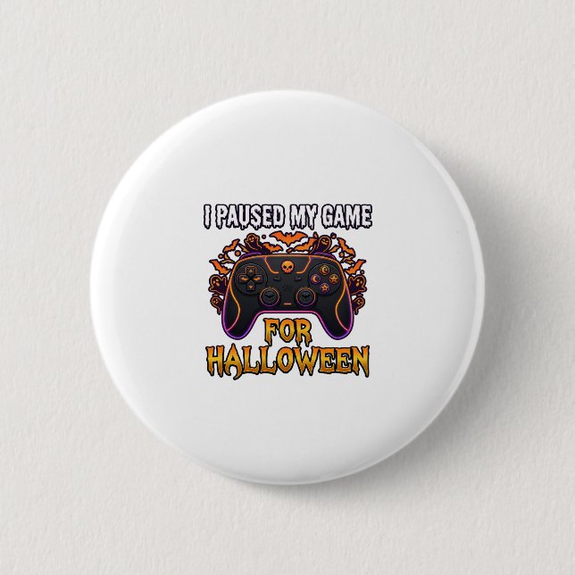 Pausad Halloween-spelkontrollfladdermöss Spöken_1 Knapp (Framsida)