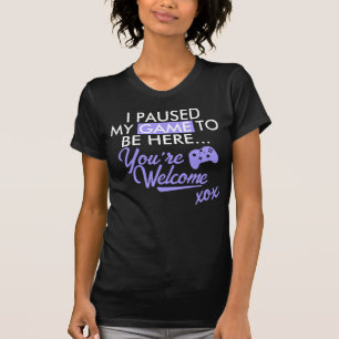 Pausad Lila av spel Sarcastic Slogan Gamer Girl T Shirt