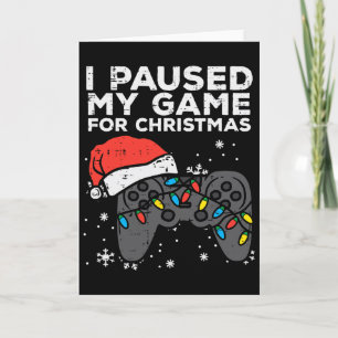 Pausade mitt spel Jul Spelare Jul Man Pojkar Barn Kort