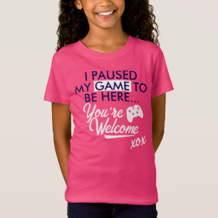 Pausat Game White Cute Slogan Gamer Girl T Shirt