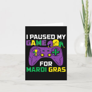 Pausat mitt spel för Mardi Gras Video Game Control Kort