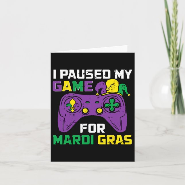 Pausat mitt spel för Mardi Gras Video Game Control Kort (Framsida)