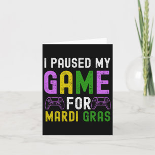 Pausat mitt spel för Mardi Gras Video Game Mardi G Kort