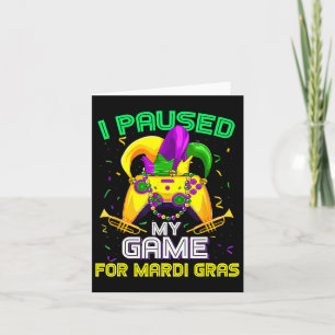 Pausat mitt spel för Mardi Gras Video Game Mardi G Kort